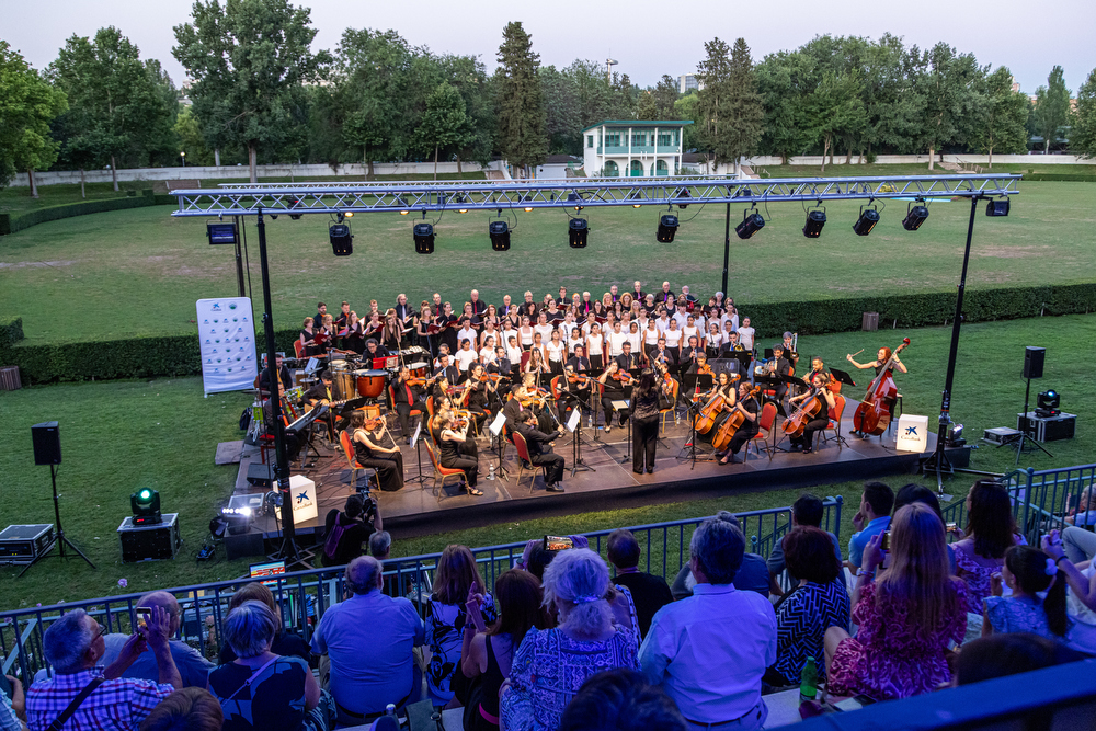 La orquesta de las Lunadas Musicales, en la Pista Verde.
