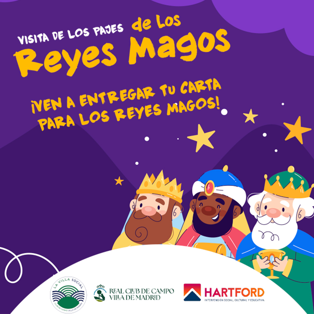 Cartel de la Fiesta de Navidad 2025, con la visita de los Pajes Reales.