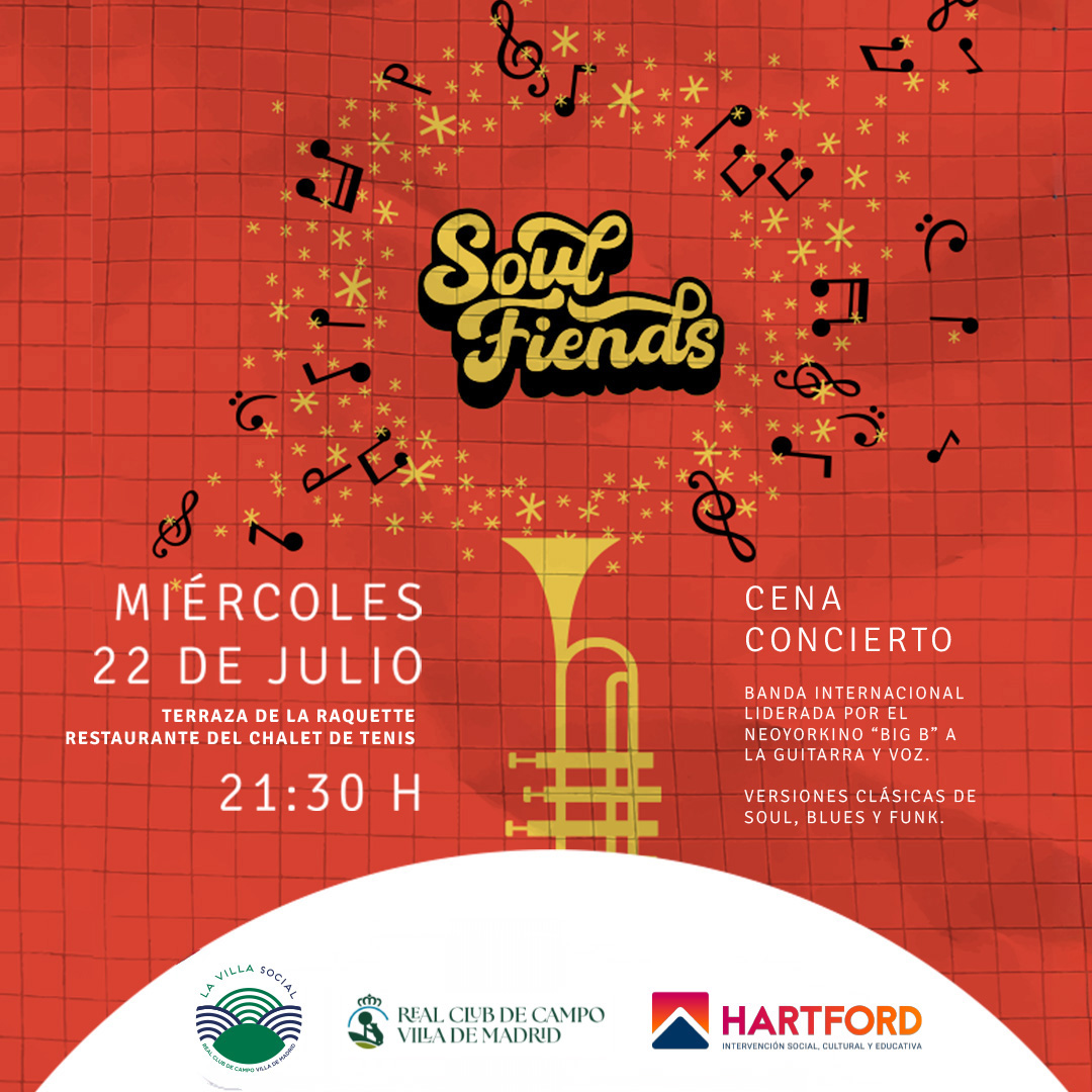Cartel de la cena-concierto Soul Friends.
