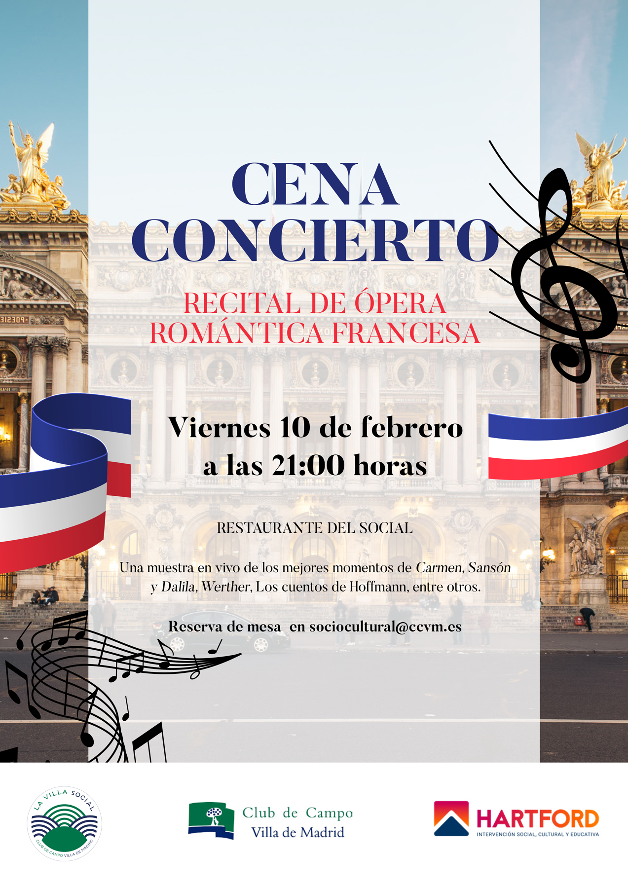 Cartel Ópera romántica francesa.