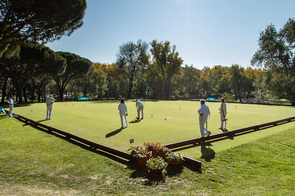 Partido de croquet en el Campo 1 del Club. 