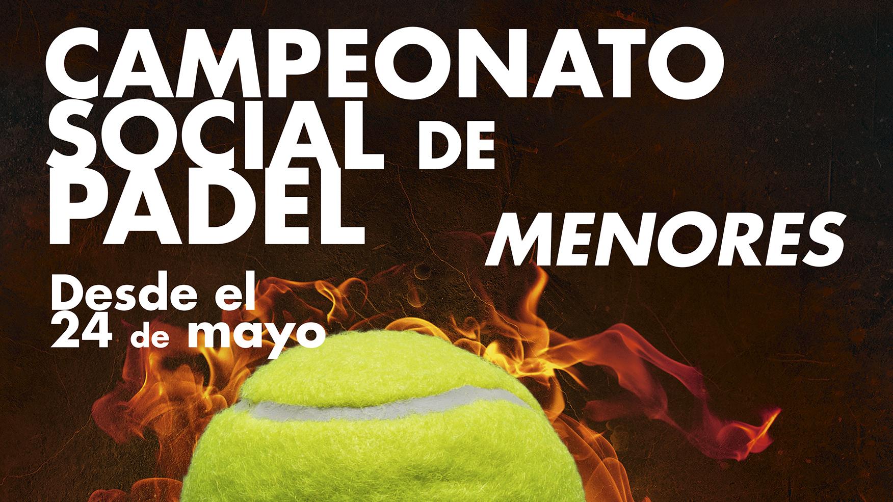 Cartel del Campeonato Social de menores de pádel 2025.