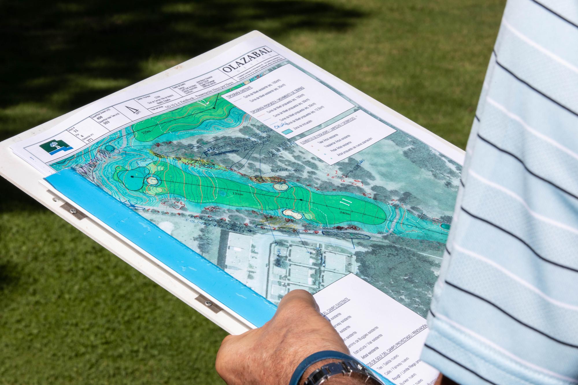 Detalle del plano de la actualización del Recorrido Ballesteros por parte de Chema Olazábal.