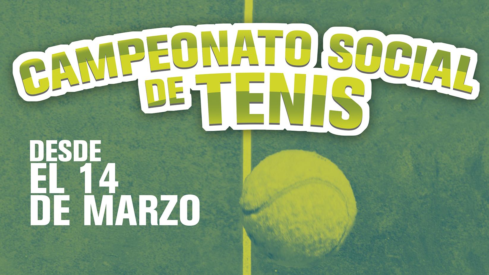 Cartel del Campeonato Social de Tenis RCCVM 2026.