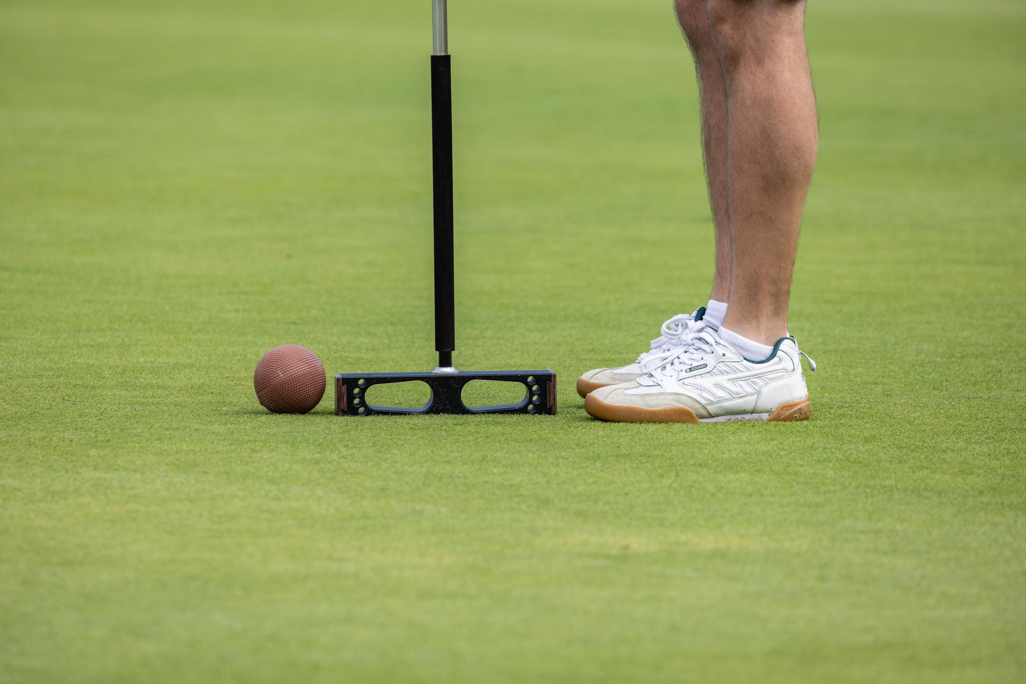Momento de la final de la Liga Europea de Clubes de croquet disputada en el Club. 