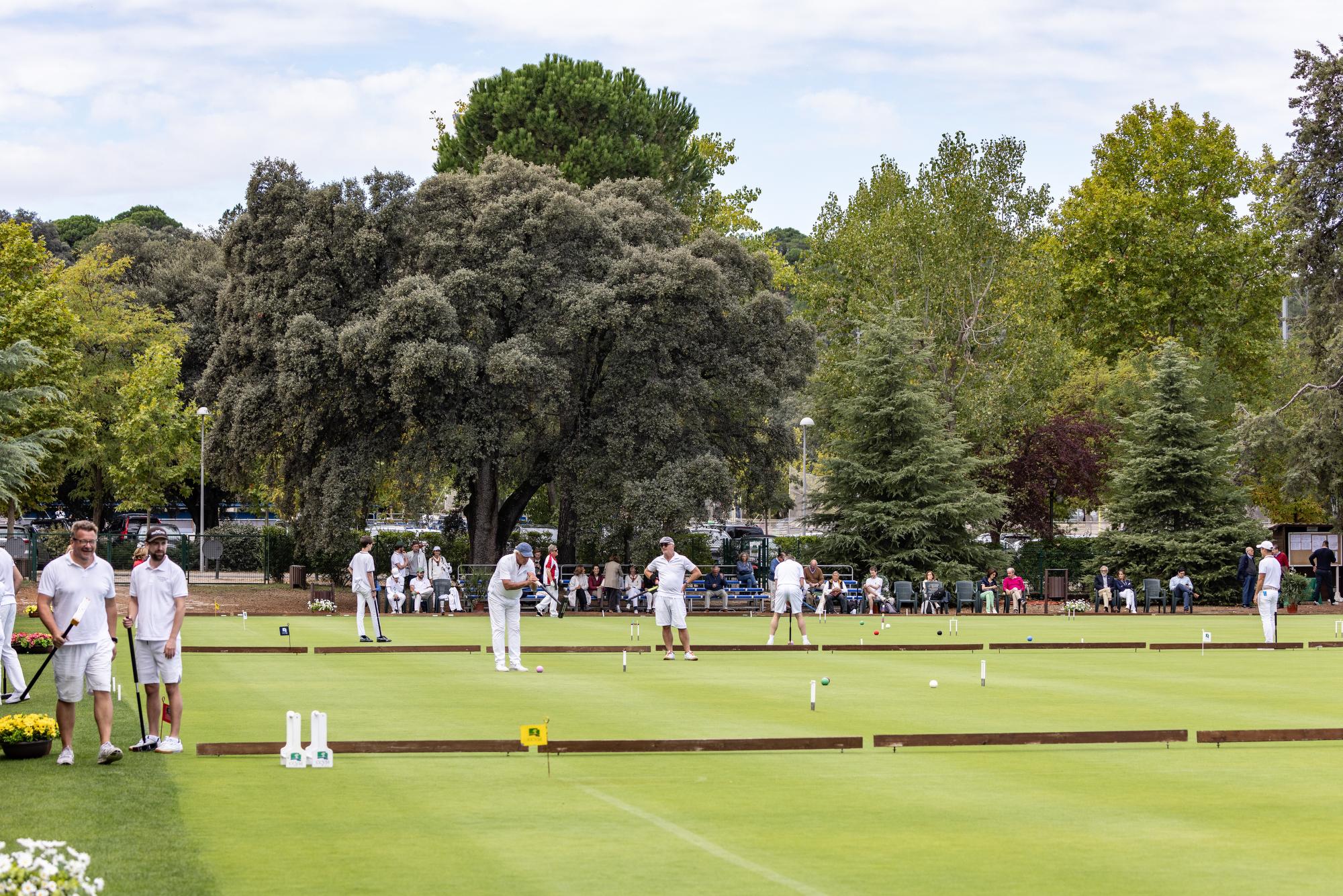 Momento de la final de la Liga Europea de Clubes de croquet disputada en el Club. 