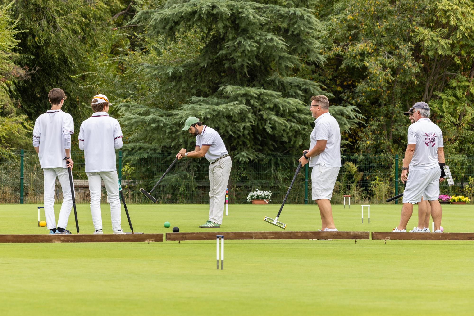 Momento de la final de la Liga Europea de Clubes de croquet disputada en el Club. 