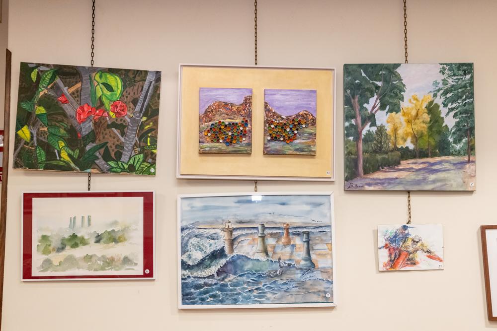 Varias de las obras presentadas al XXXV Concurso Exposición de Artes Plásticas.