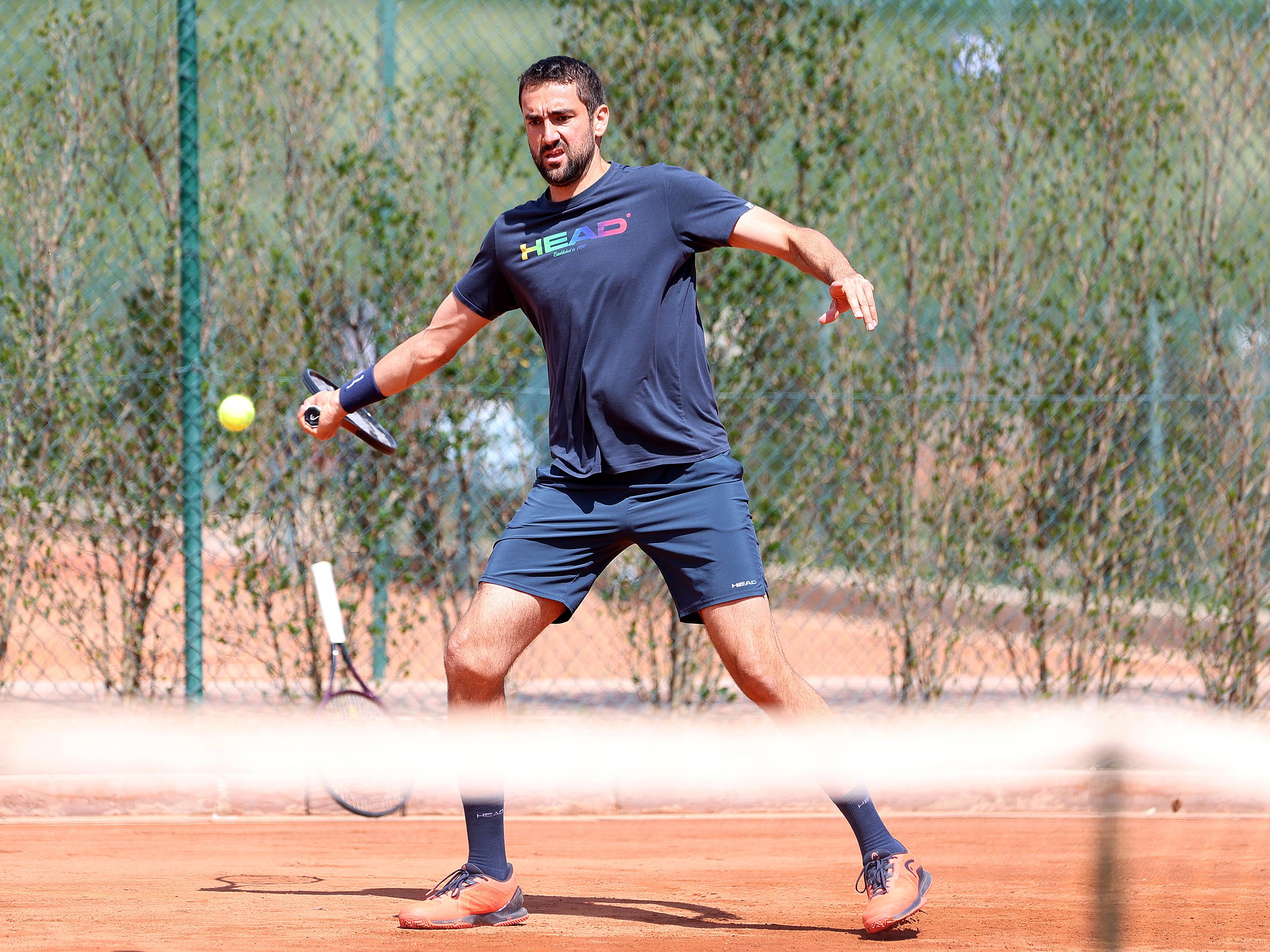 Marin Cilic, durante un entrenamiento en el Club.