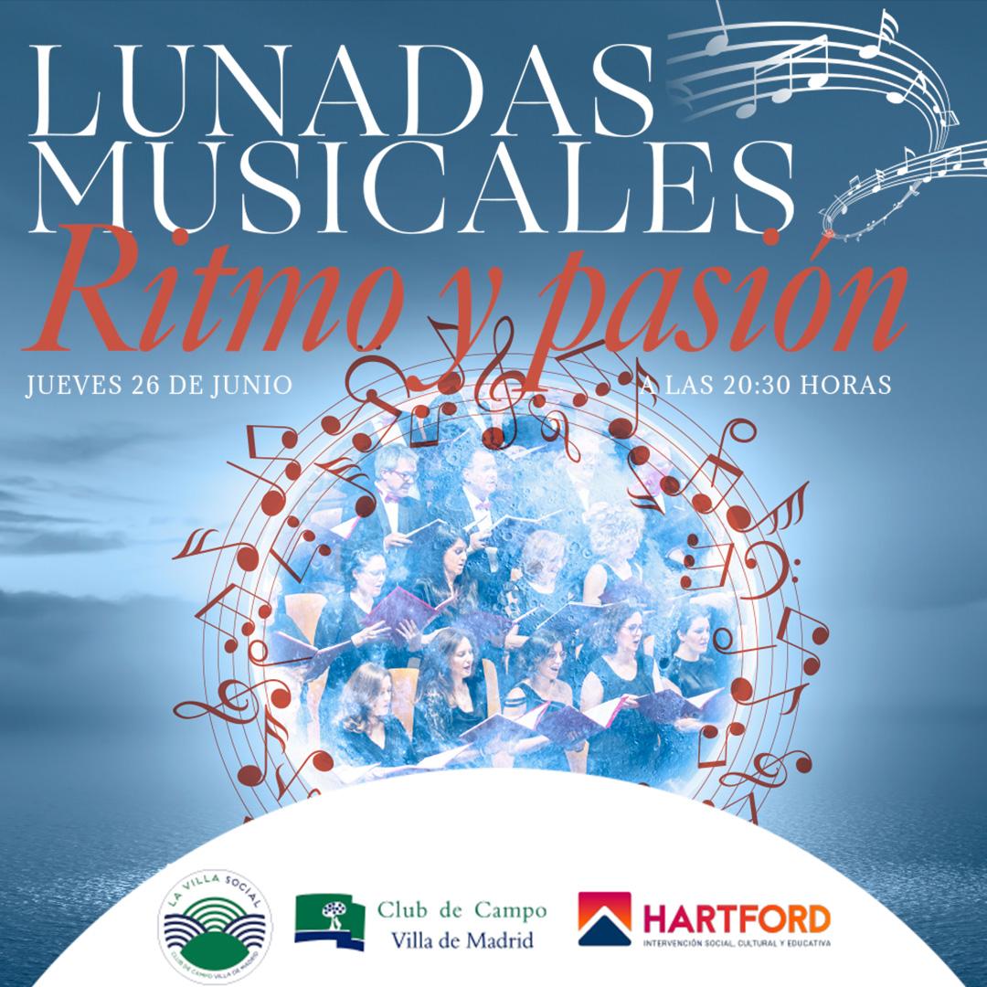Cartel Lunadas Musicales. Ritmo y Pasión