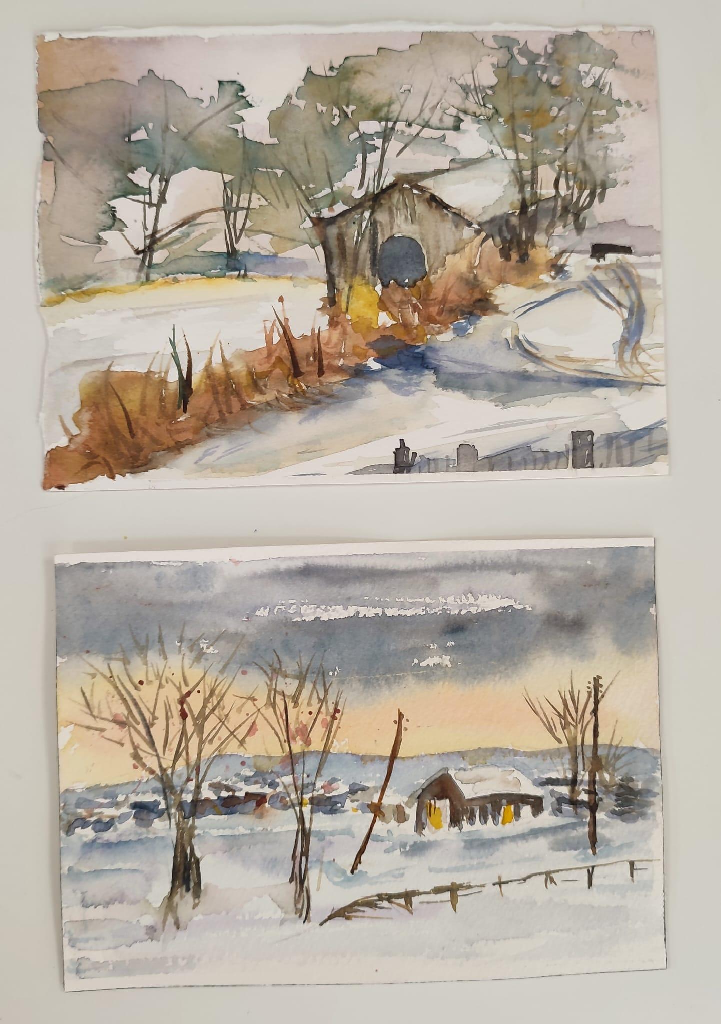 "Notas de invierno”, José Andrés García Redondo. Acuarela sobre papel.