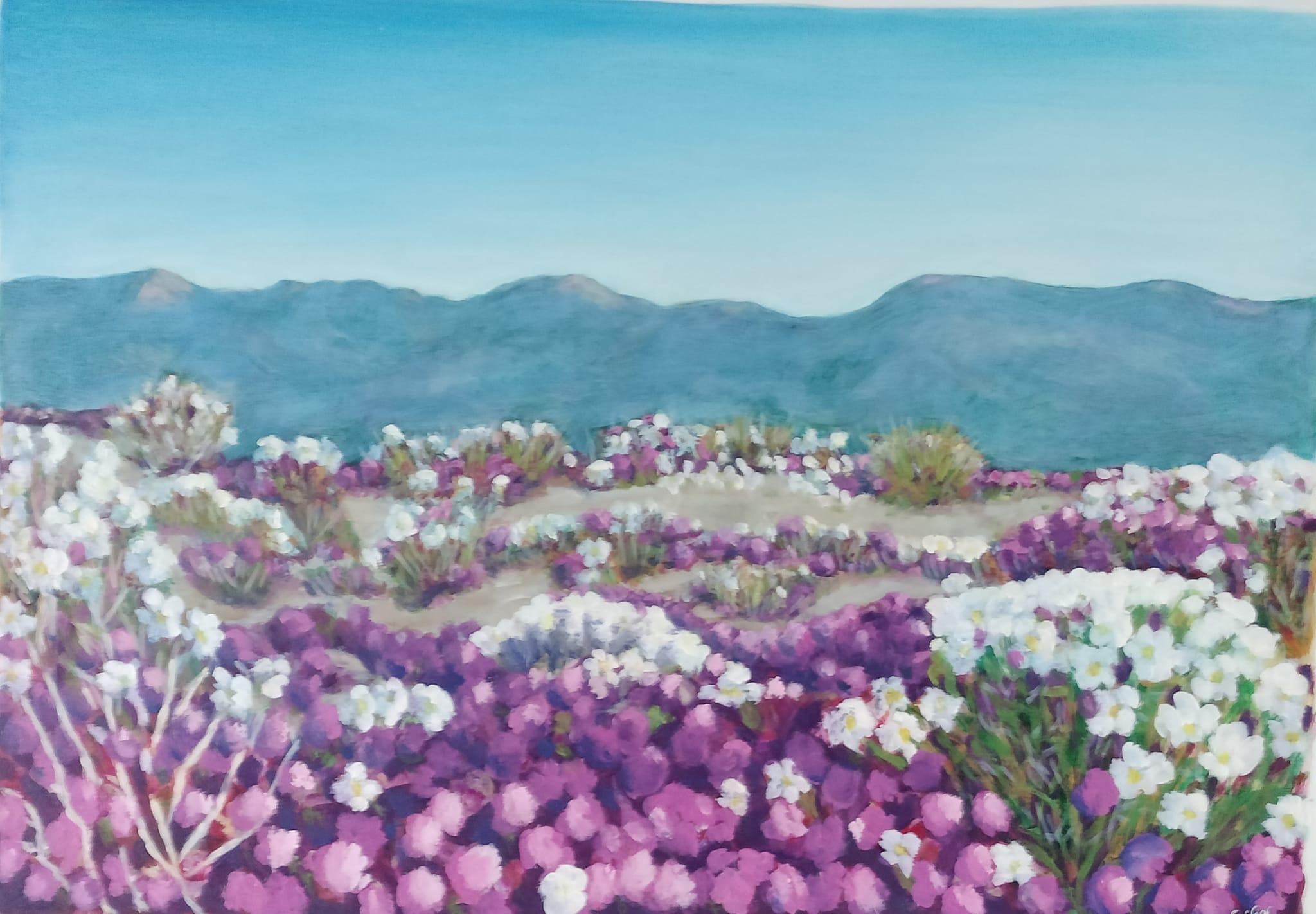 “El desierto de Atacama”, Carmen Garibay. Óleo sobre tabla.
