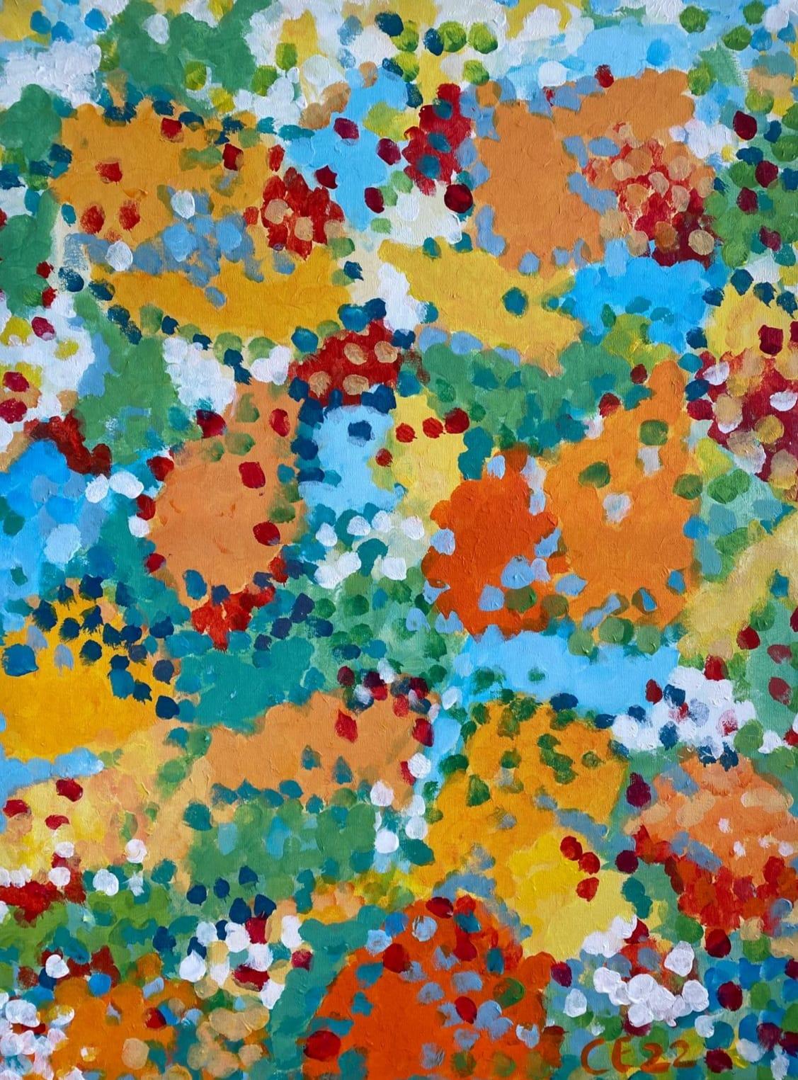 “Vista desde el aire”, Cristina Erice. Acrílico sobre lienzo.