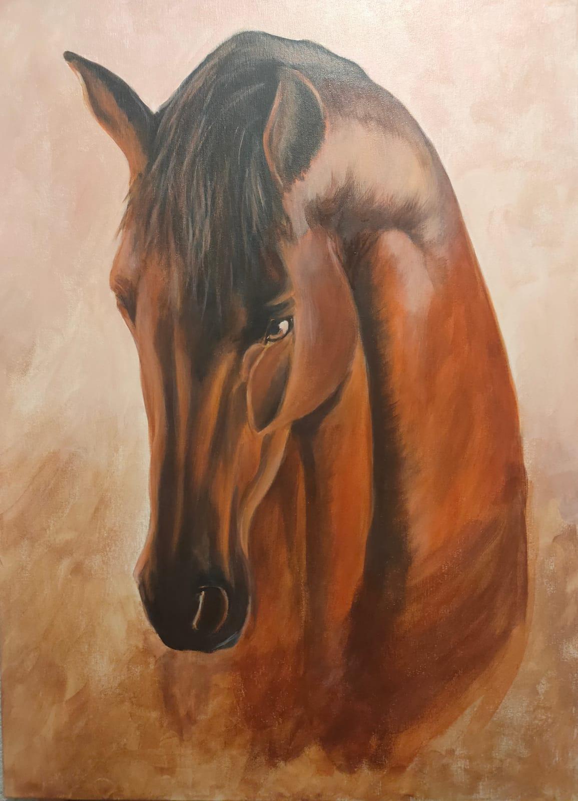 “Caballo”, Gabriel Silva Castañón. 50x70cm. Acrílico sobre lienzo.