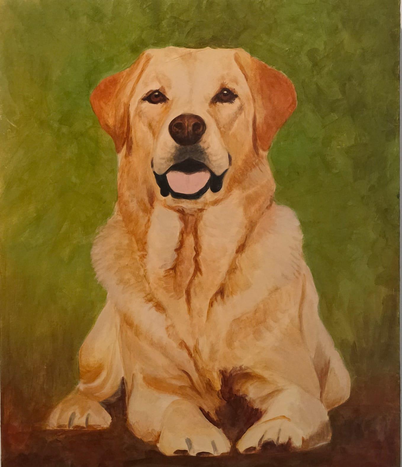 “Labrador”, Gabriel Silva Castañón. 50x40cm. Acrílico sobre lienzo.