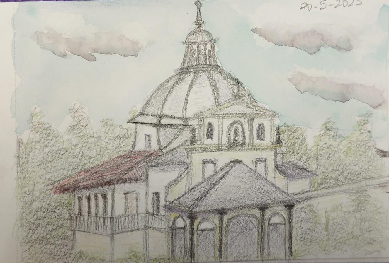 “Ermita de San isidro”, María González. Grafito sobre papel.