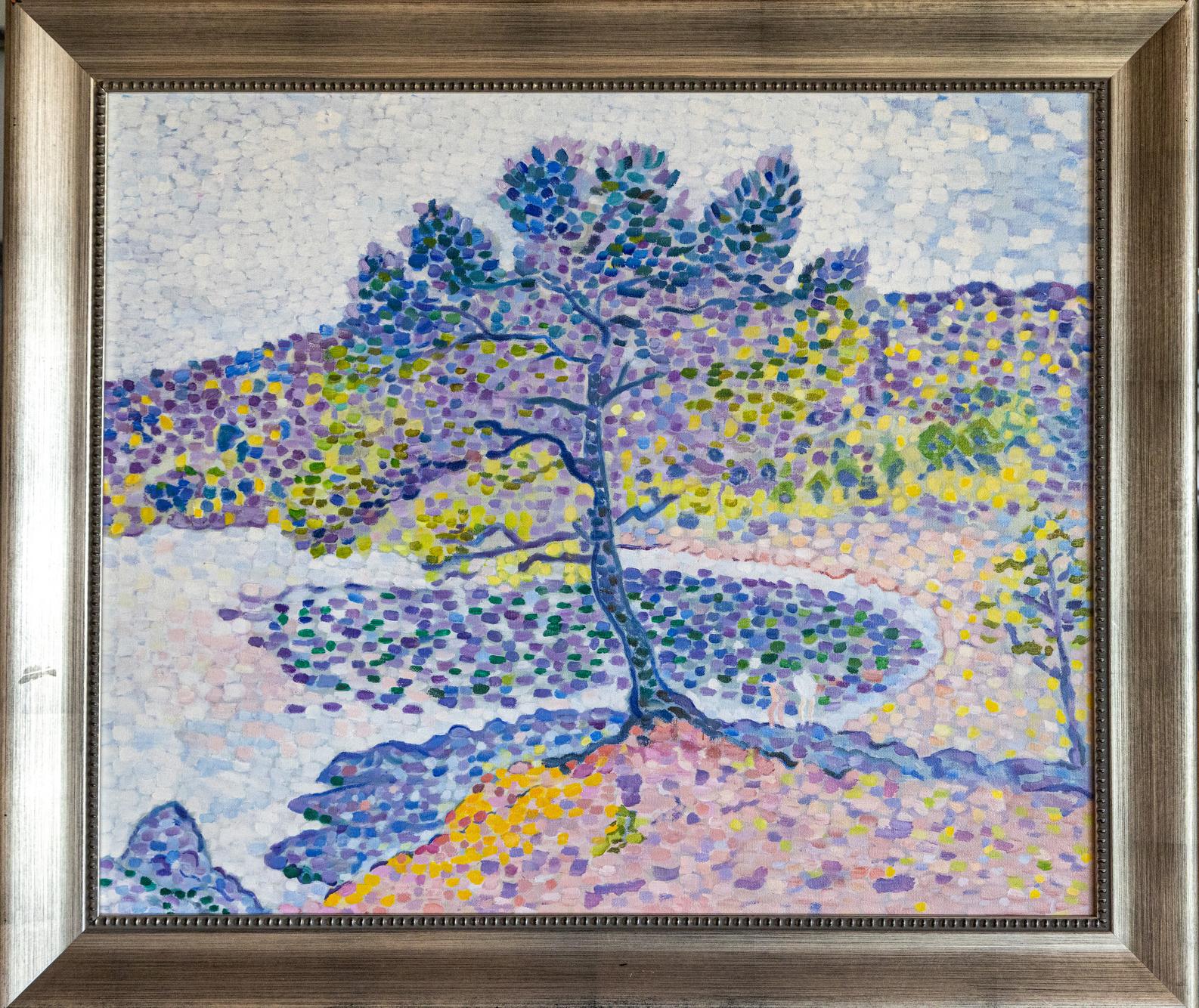 “La playa”. Copia de Henri-Edmond Cross. María Pura Sánchez Fernández. Óleo sobre lienzo.