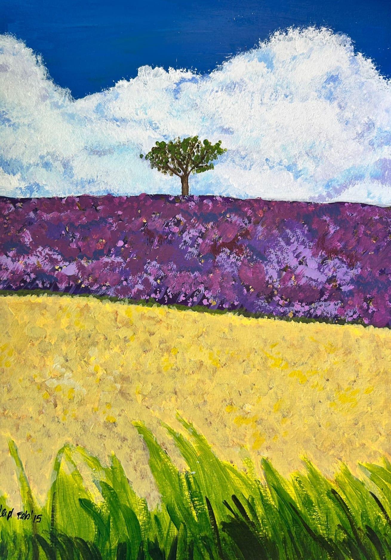 “El árbol solitario”, Mar Pérez León. Acrílico sobre papel.