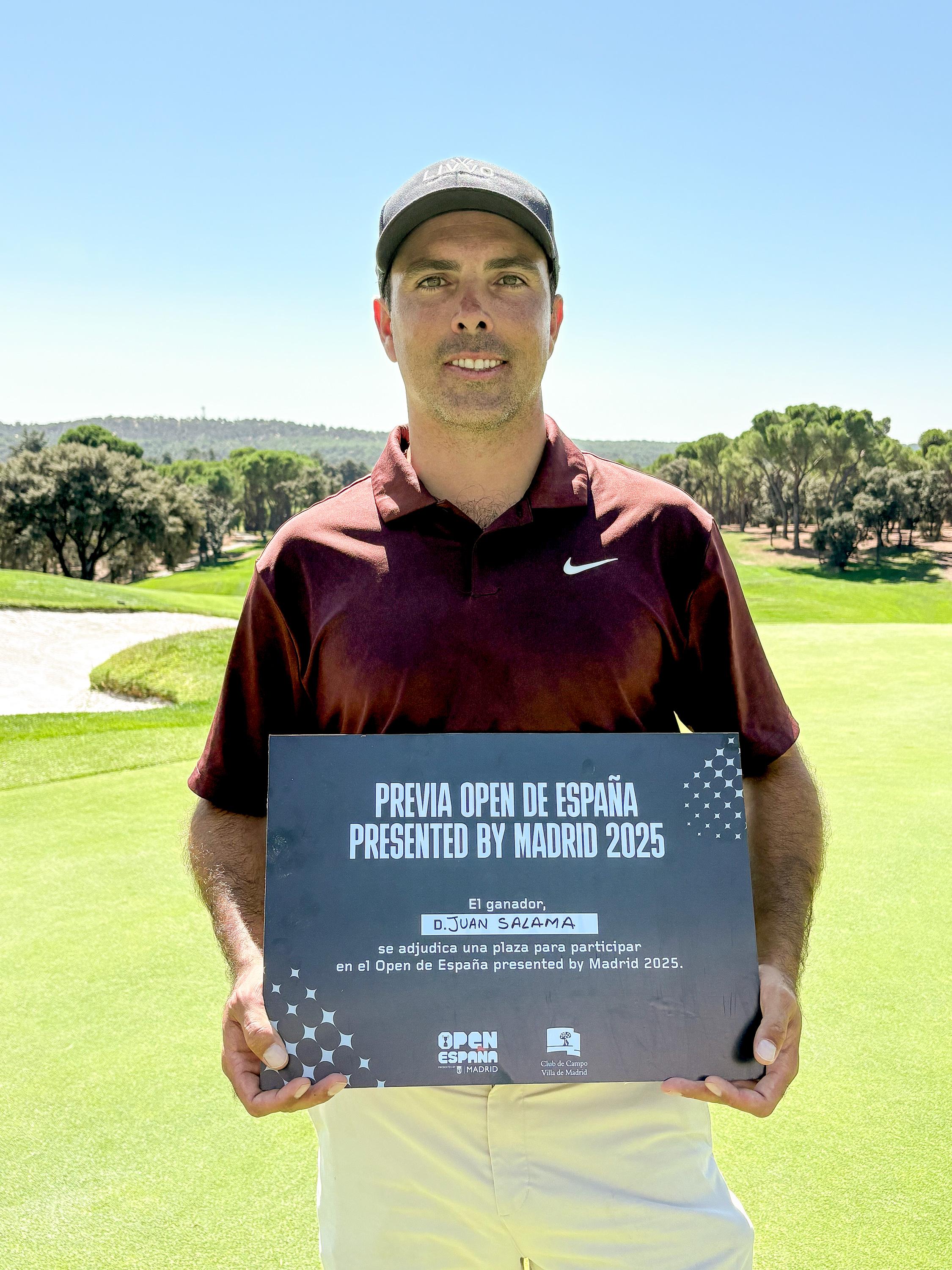 Juan Salama Monsalve, tras ganar la previa del Open de España de golf presented by Madrid.