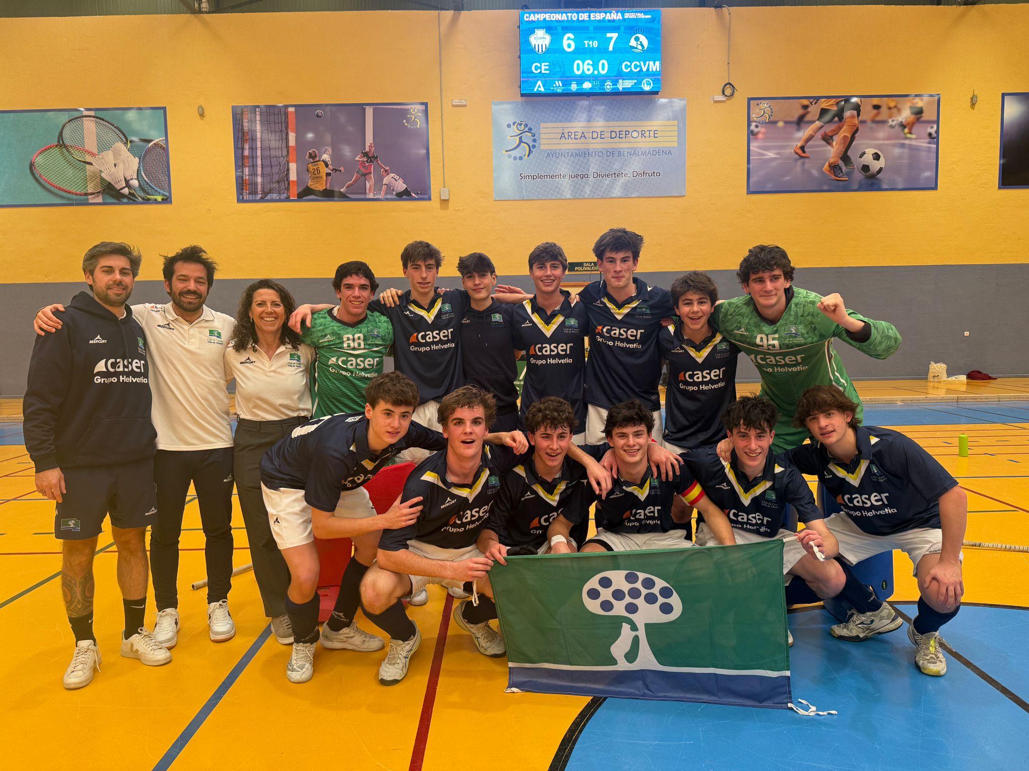 Equipo RCCVM juvenil, campeón de España de hockey sala.