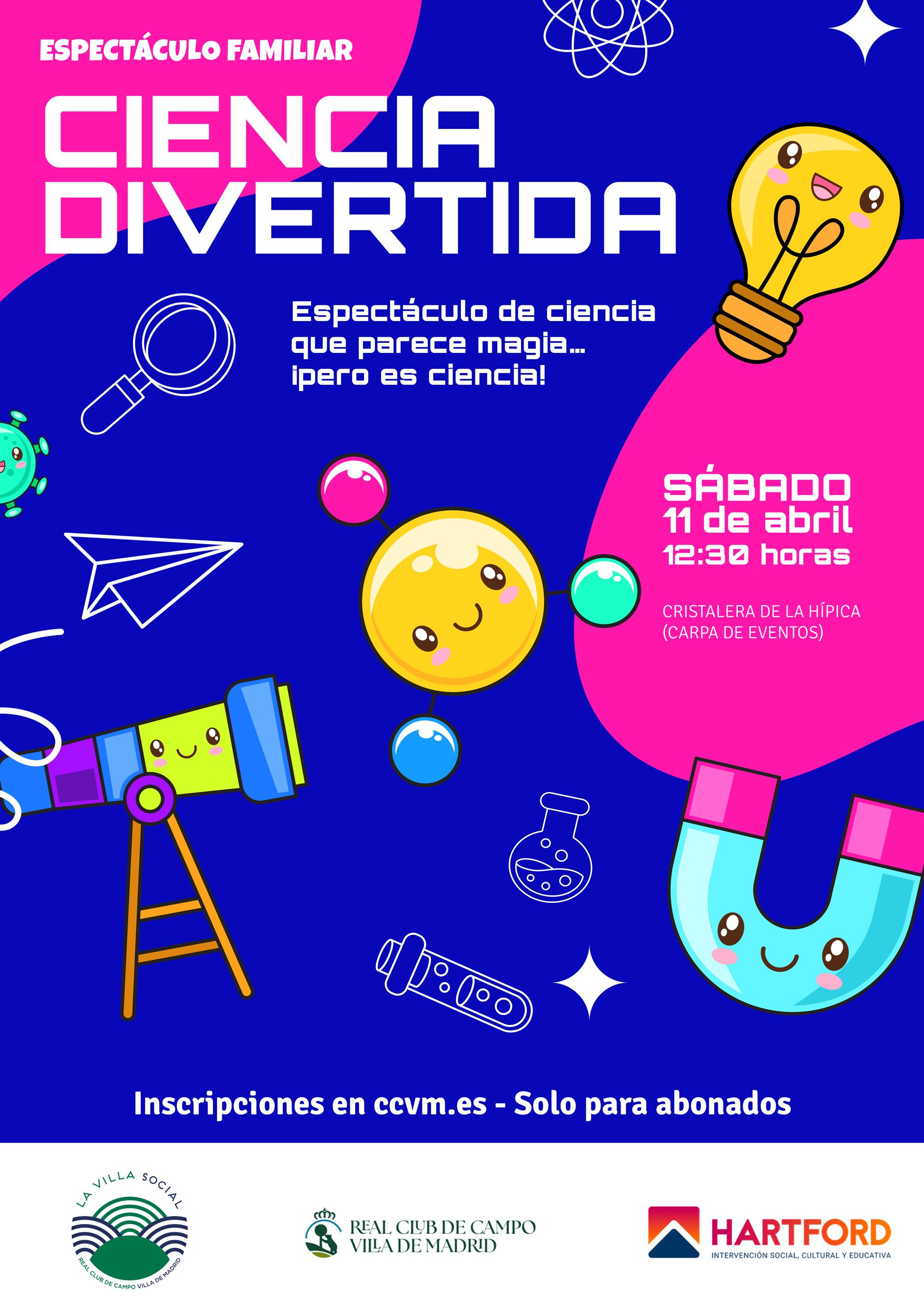 Cartel espectáculo familiar Ciencia Divertida.