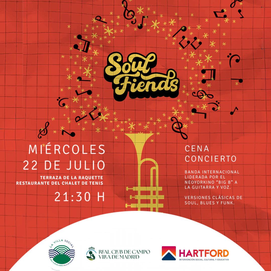 Cartel de la cena-concierto Soul Friends.