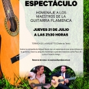 Cena Espectáculo - Homenaje a los Maestros de la Guitarra Flamenca.