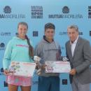 Aran Teixidó, Carles Antón y Manolo Santana en el Mutua Madrid Open Sub 16 de 2016