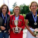 María de Orueta, Macarena Campomanes y Susanne Lichtenberg con sus medallas. Foto: Real Federación Española de Golf