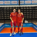 Quique Zorita (izda.) e Ignacio Abajo, jugadores del Club en el Europeo de hockey sala 2024.