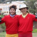 Xonia Wünsch y María de Orueta con los trofeos. Foto: Real Federación Española de Golf