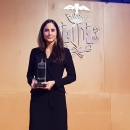 Amparo Gil, con el galardón a Deportista Más Destacada de los Premios al Mérito Deportivo Ciudad de Valencia 2018.